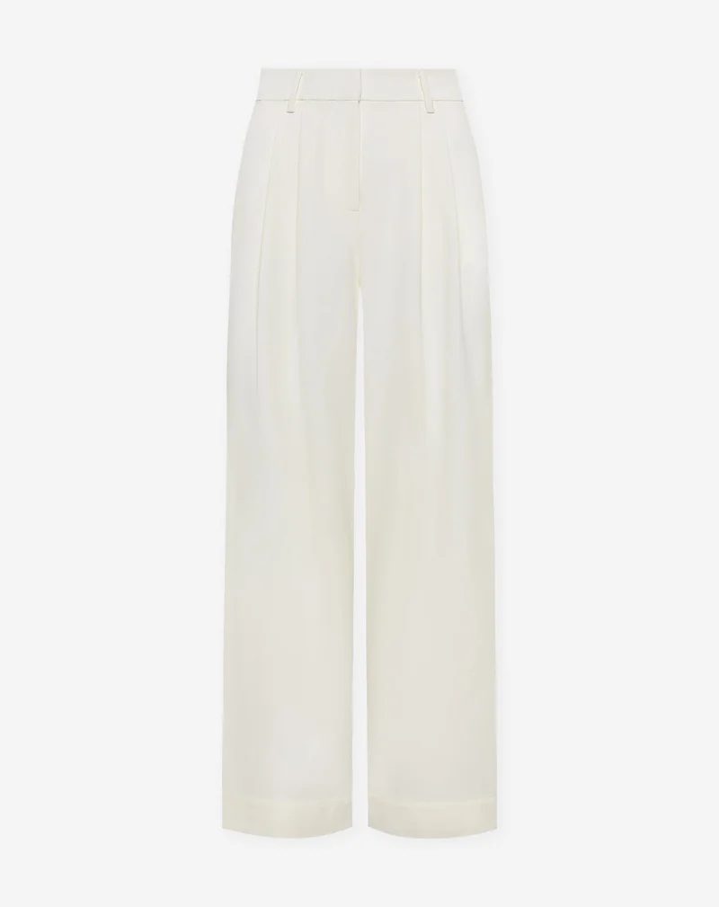 LORNA PLEATED WIDE LEG PANTALON CRÈME
