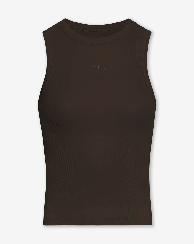 RACERBACK EMBROIDERY TOP DONKERBRUIN