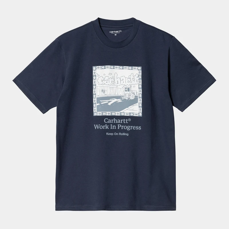 Carhartt WIP Heren Steamroller biologisch katoenen T-shirt met korte mouwen - Enzian