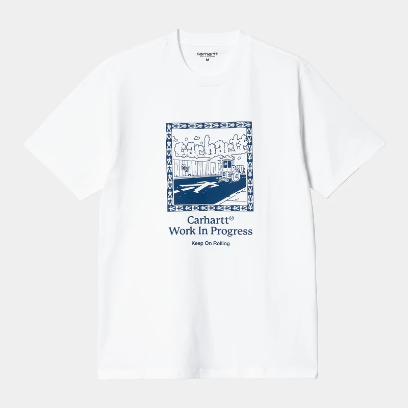 Carhartt WIP Heren Steamroller biologisch katoenen T-shirt met korte mouwen - wit