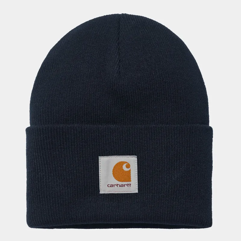 Carhartt WIP Unisex acryl horlogehoed - donker marineblauw