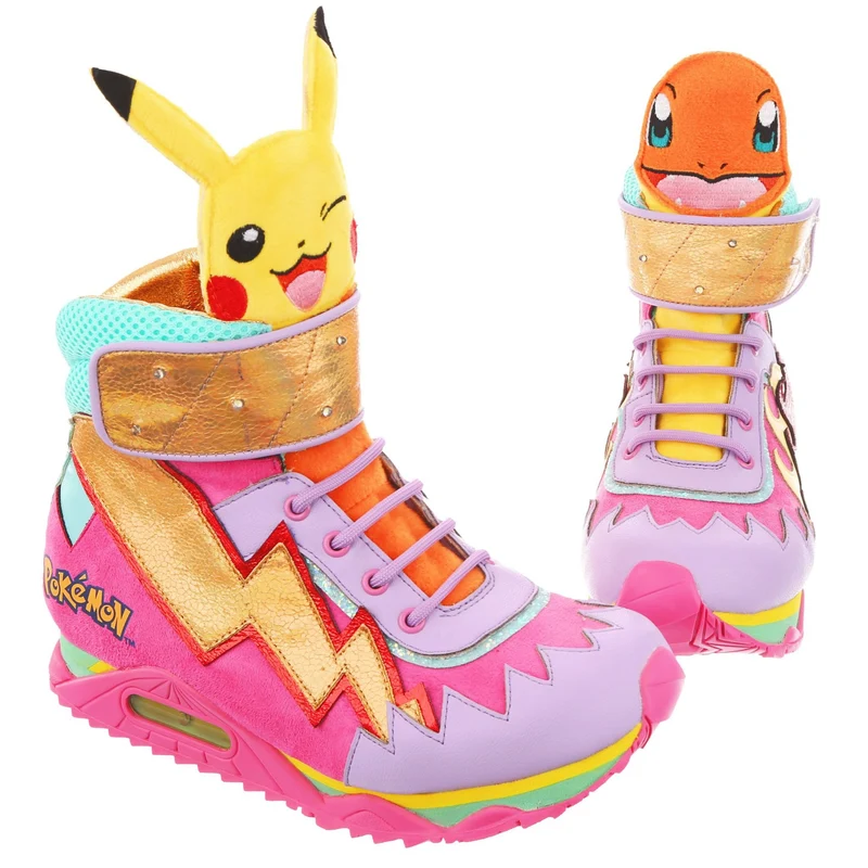 Irregular Choice DAMES Pokemon Flames & Bolts-laarzen - Roze