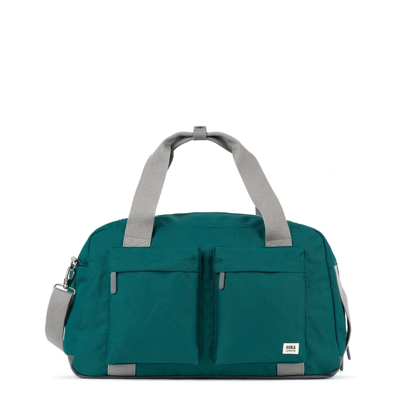 ROKA Gatwick Medium Gerecyclede Canvas Tas - Blauwgroen