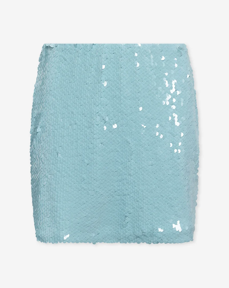 MAVI SEQUIN SKIRT LICHTBLAUW