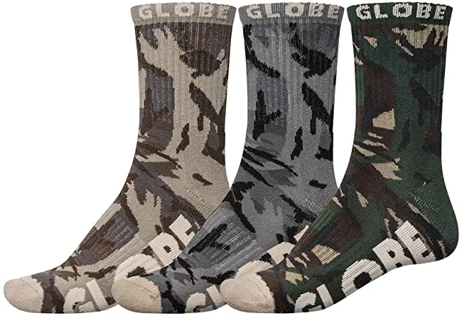 Globe Eco Camo Crew-sokken voor heren (3-pack)