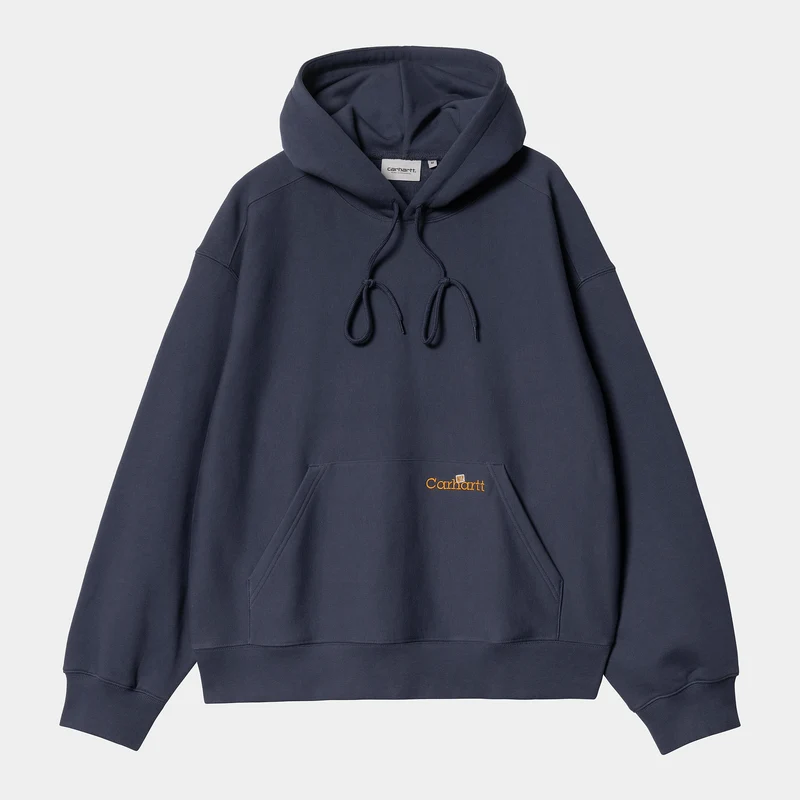 Carhartt WIP Heren Label Script Sweat Hoodie - Blauw
