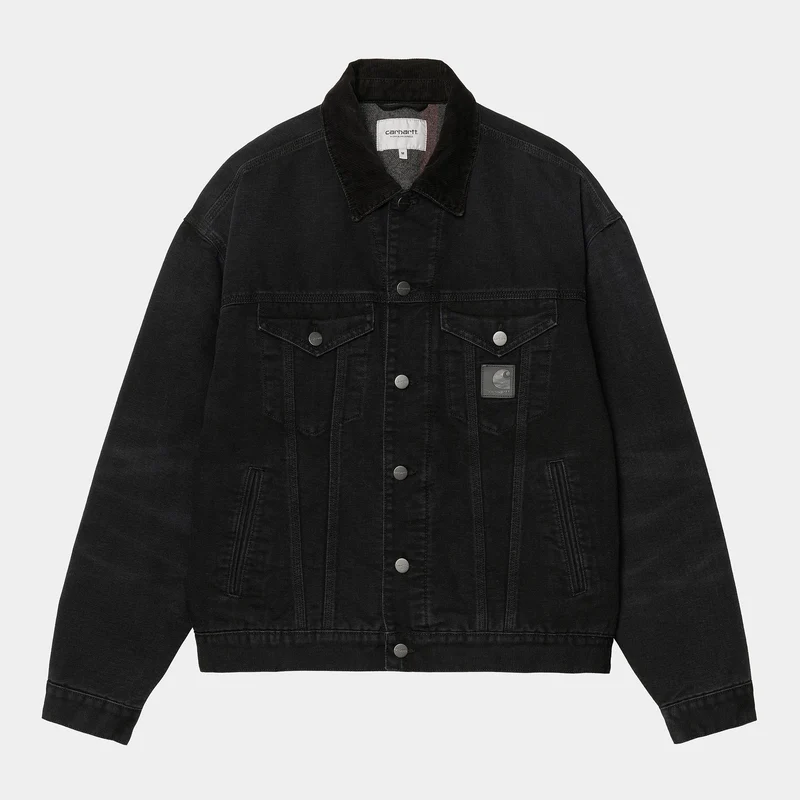 Carhartt WIP Heren Dayton Truckerjack - Zwart Steen Canvas