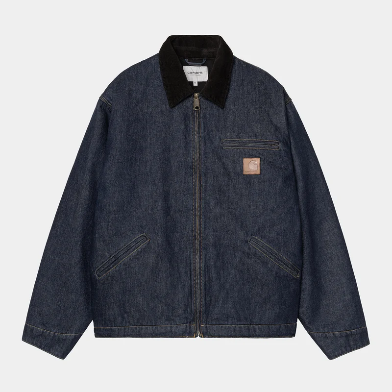 Carhartt WIP HEREN OG Detroit Jas - Blauw / Zwart Gespoeld
