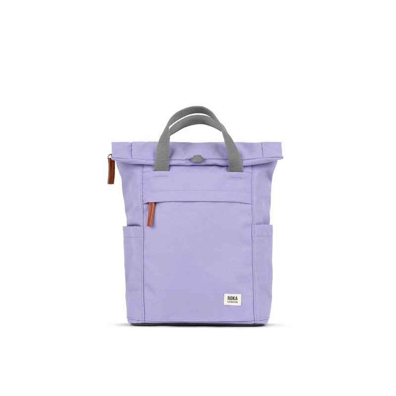 ROKA Finchley Een kleine lavendelkleurige tas van gerecycled canvas