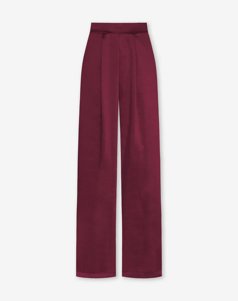 JULIE SATIN PANTALON BORDEAUX