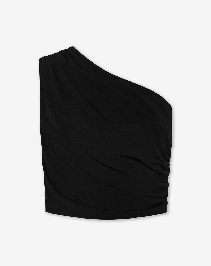 SLEEVELESS RUCHED TOP ZWART