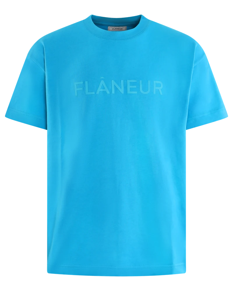 Heren Tonal Logo T-Shirt Blauw