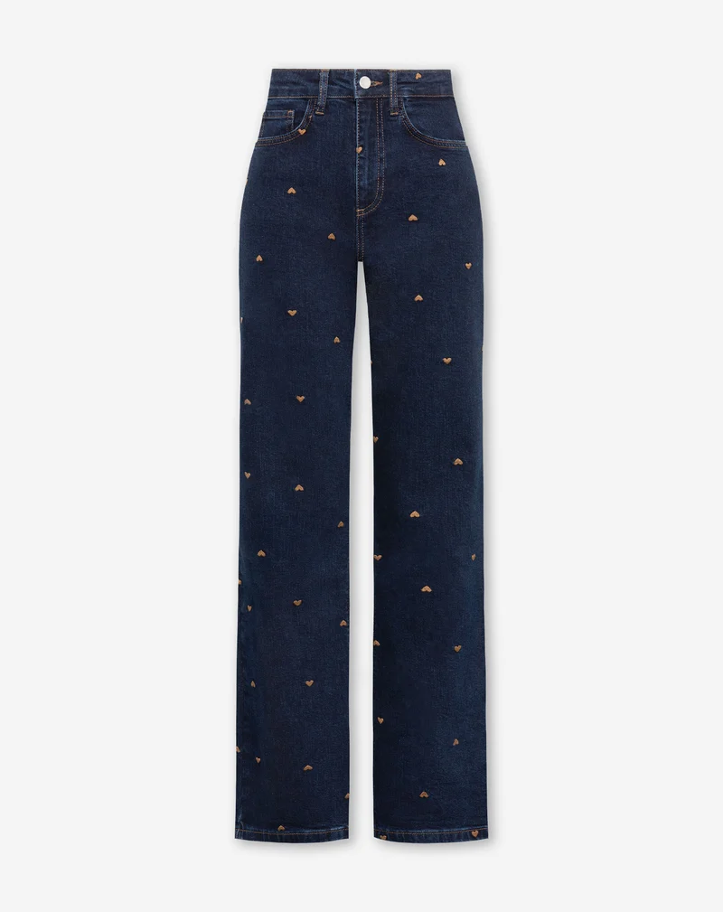 HEART BOOTCUT JEANS DONKERBLAUW