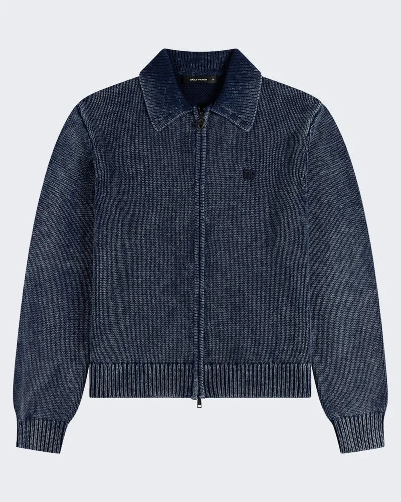 Heren Indigo Knit Cardigan
