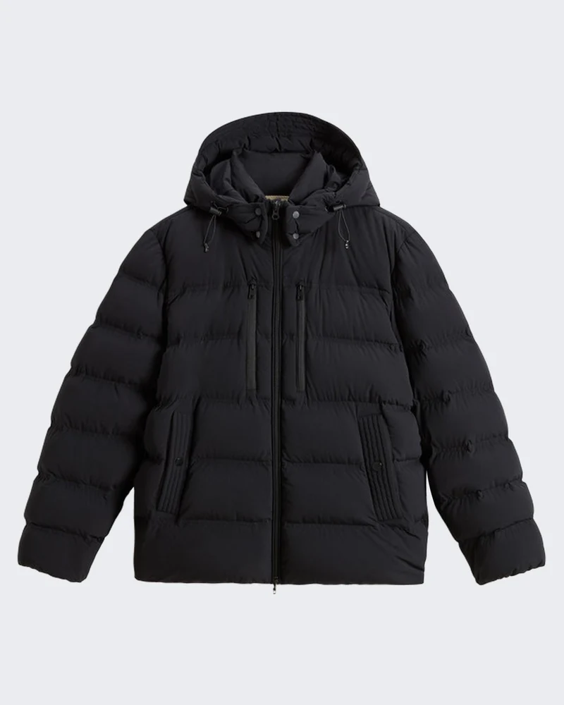 Woolrich Heren Matt Stretch Puffer Jack Zwart jas