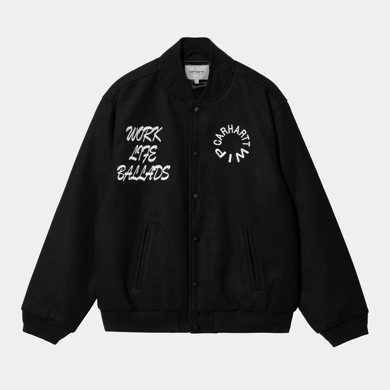 Carhartt WIP Heren Work Varsity Bomberjack - Zwart