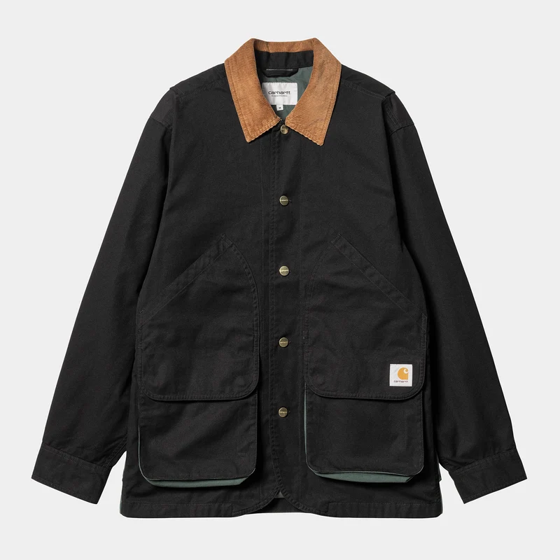 Carhartt WIP Heren Heston Heavy Stone Wash-jas - Zwart / Discovery Green