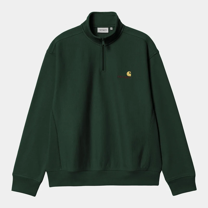 Carhartt WIP Heren halve rits American Script Sweatshirt - Conifer