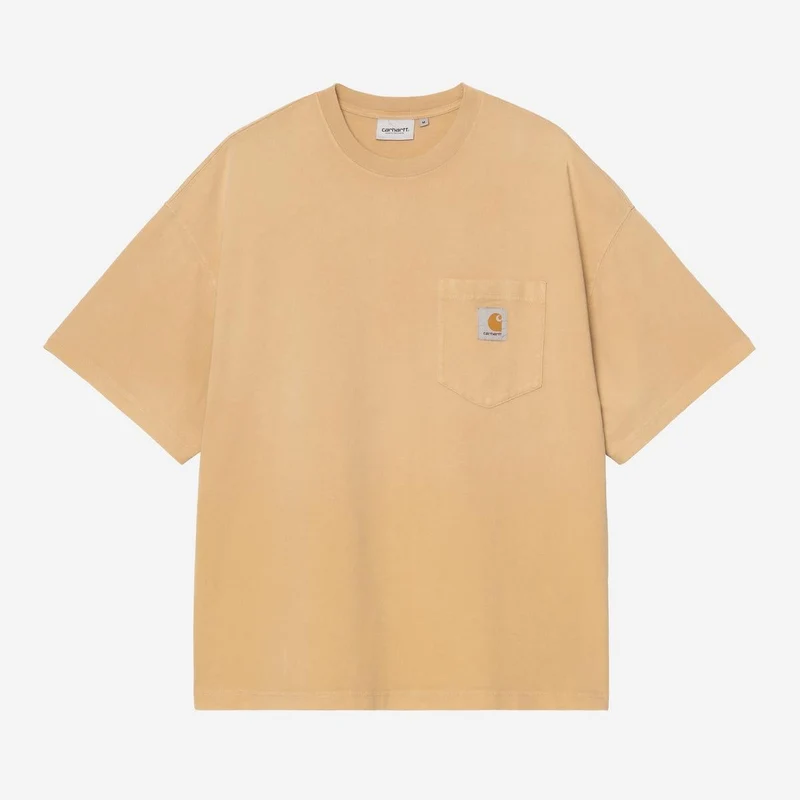 Carhartt WIP Hudson Chalk Wash Pocket T-shirt voor heren | Dusty Hamilton Brown