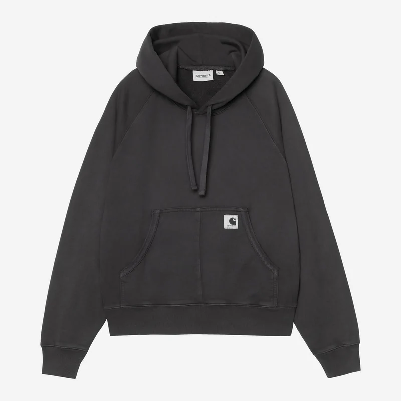 Carhartt WIP Dames Hudson Chalk Wash Hoodie | Zwart