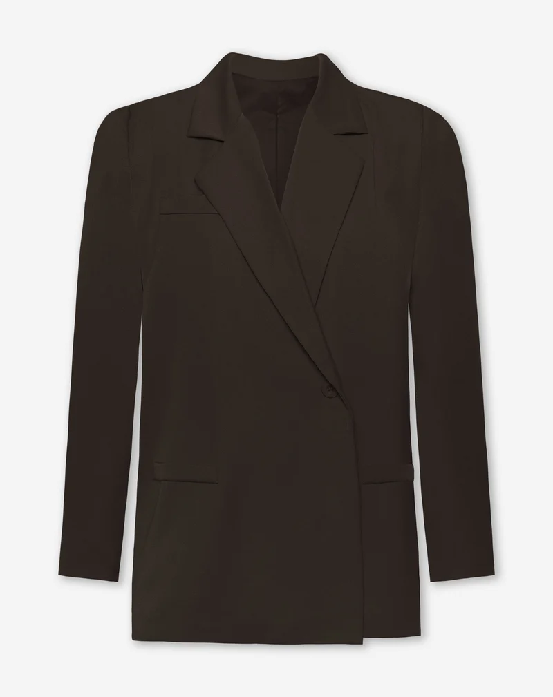 IRIS BOXY BLAZER DONKERBRUIN