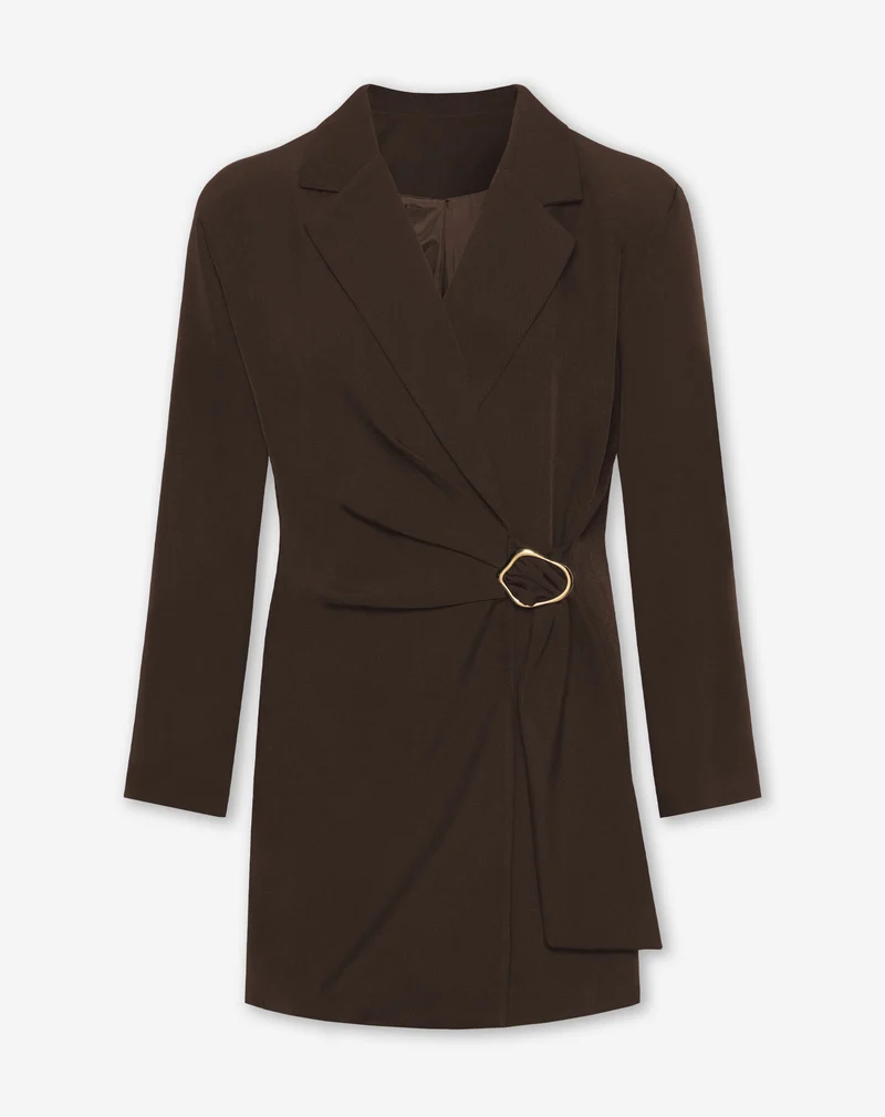 BUCKLE BLAZER DRESS BRUIN