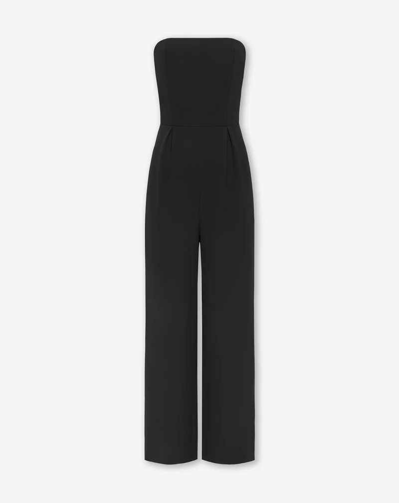 ISA STRAPLESS JUMPSUIT TALL ZWART