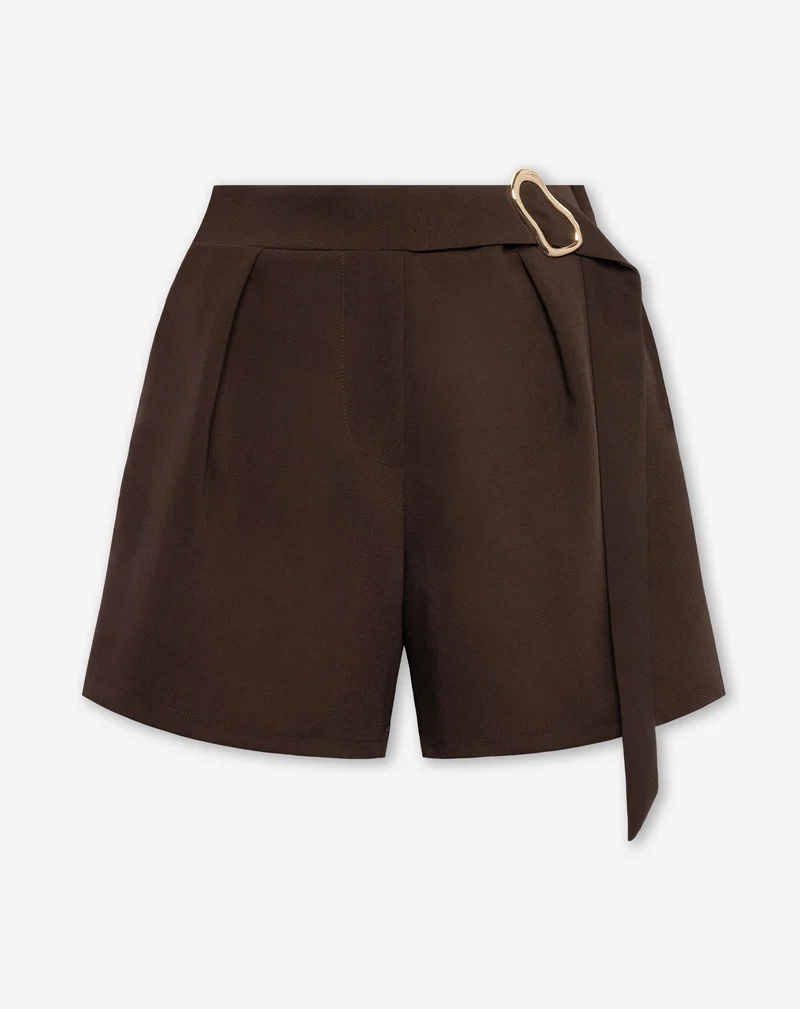PHOEBE BUCKLE SHORTS BROWN