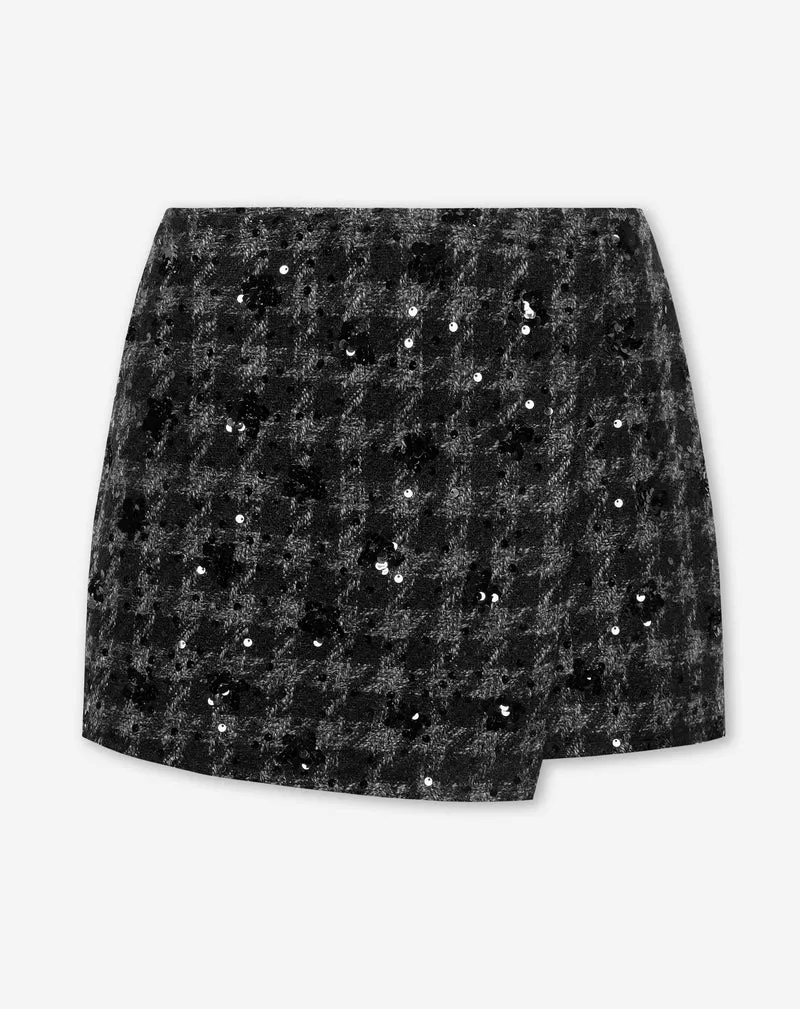 CHECK BEADS SKORT ZWART