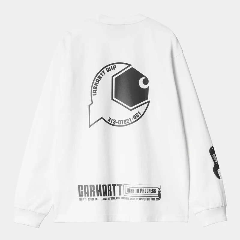 Carhartt WIP Heren WIP Industry T-shirt met lange mouwen | Wit