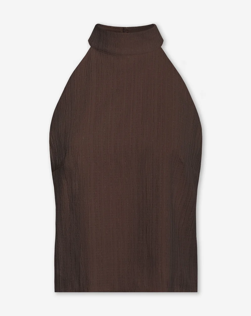 MIMMI STRUCTURE HALTER TOP BRUIN
