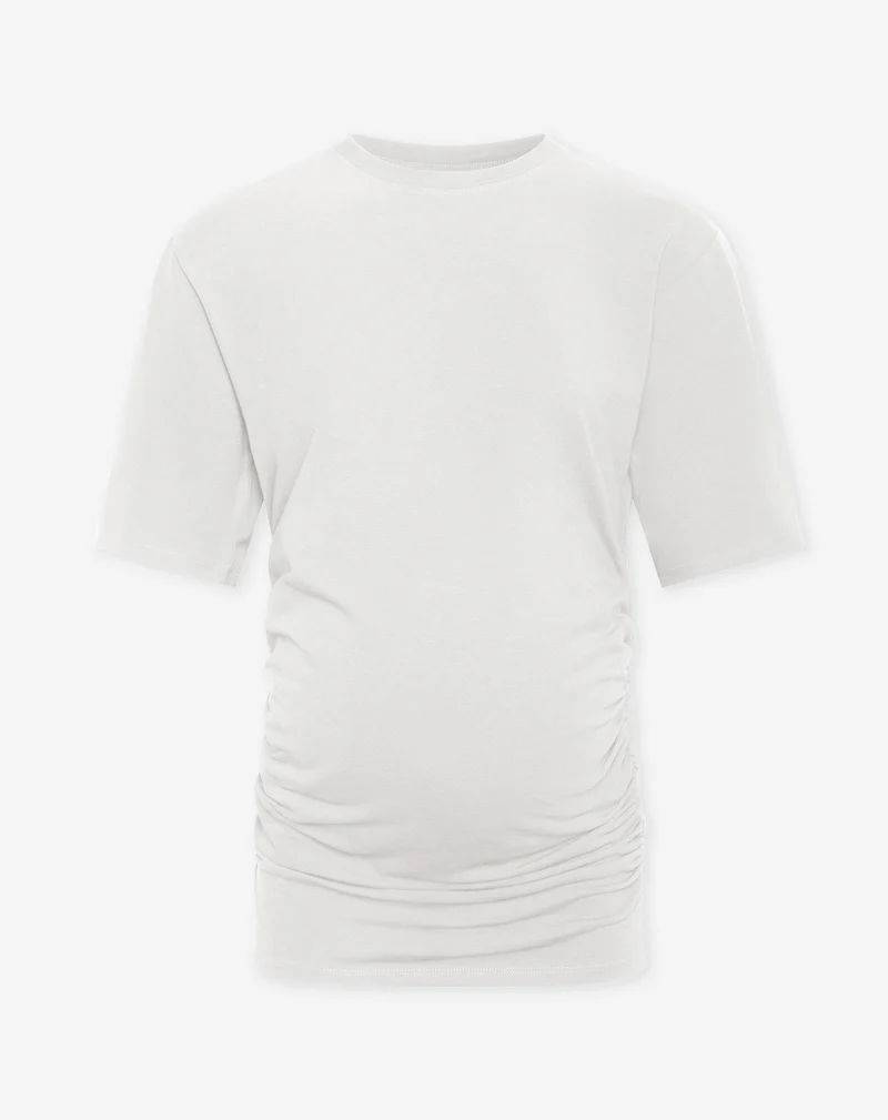 GATHERED SHORT SLEEVE TEE MATERNITY CRÈME
