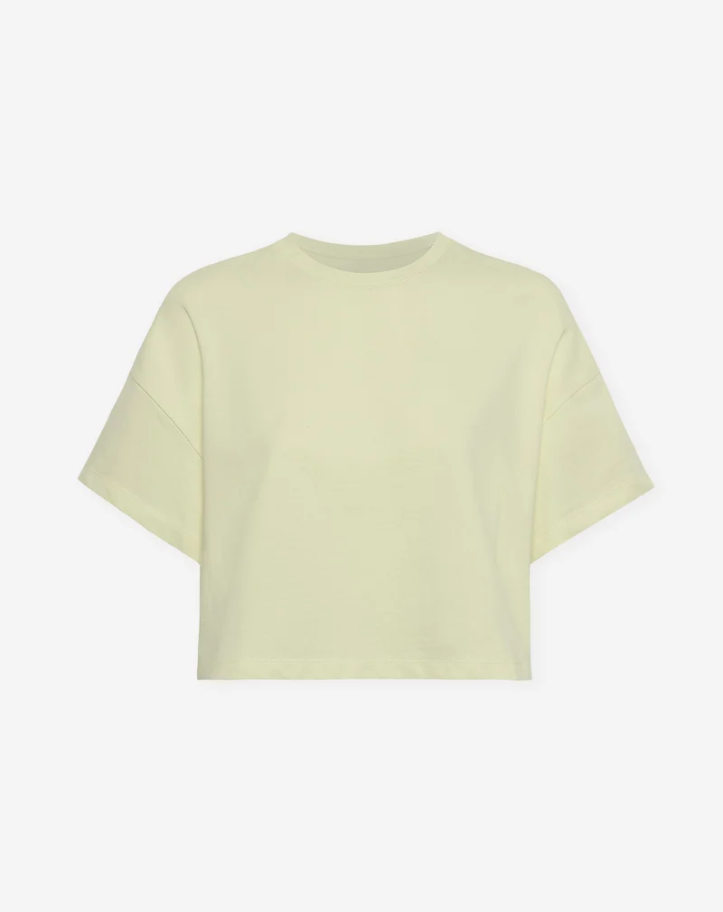 SOLID CROPPED SWEAT TEE PISTACHE