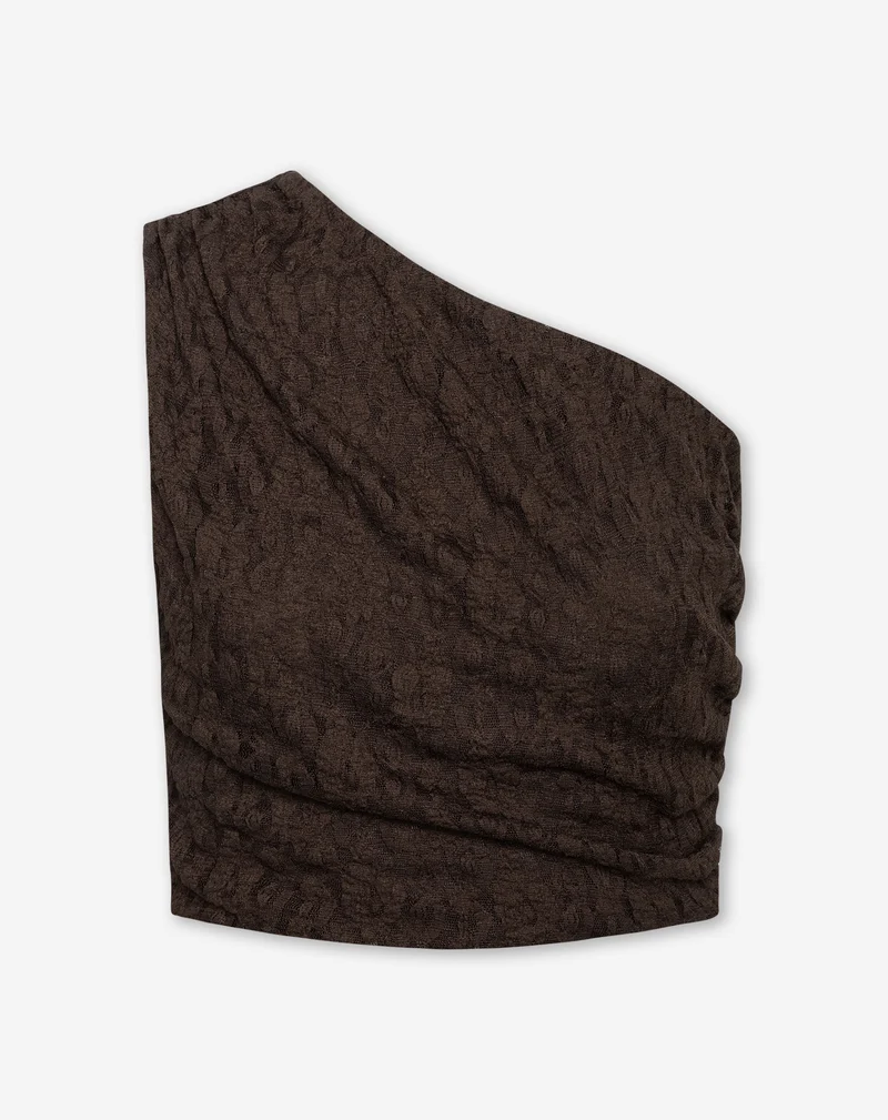 LIZZA STRUCTURE SLEEVELESS RUCHED TOP BRUIN