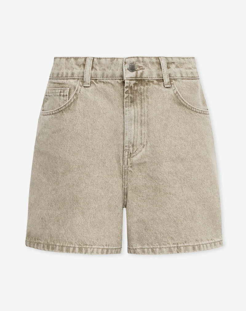 SIERRA MOM DENIM SHORT BEIGE