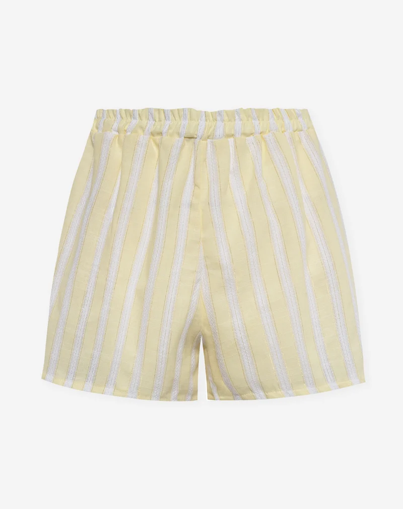 MAEVE STRIPE LUREX SHORTS BOTERGEEL