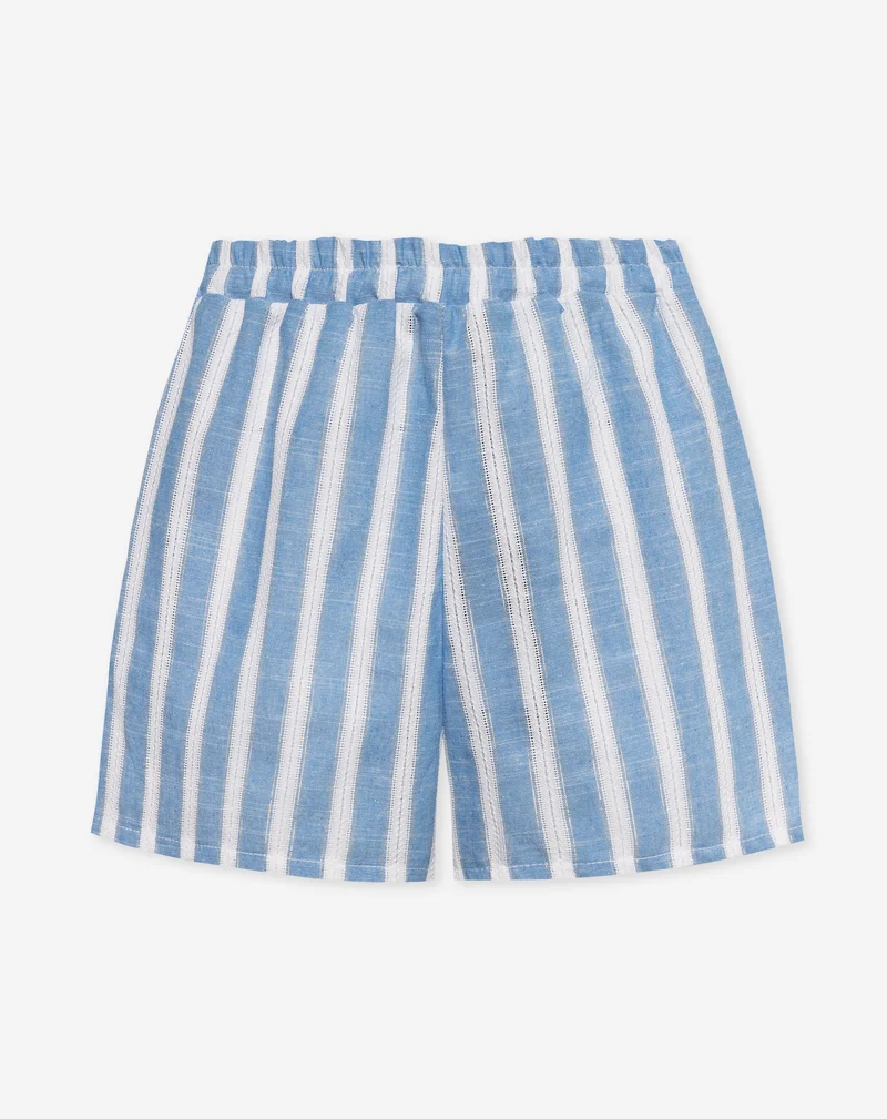 MAEVE STRIPE LUREX SHORTS BLAUW