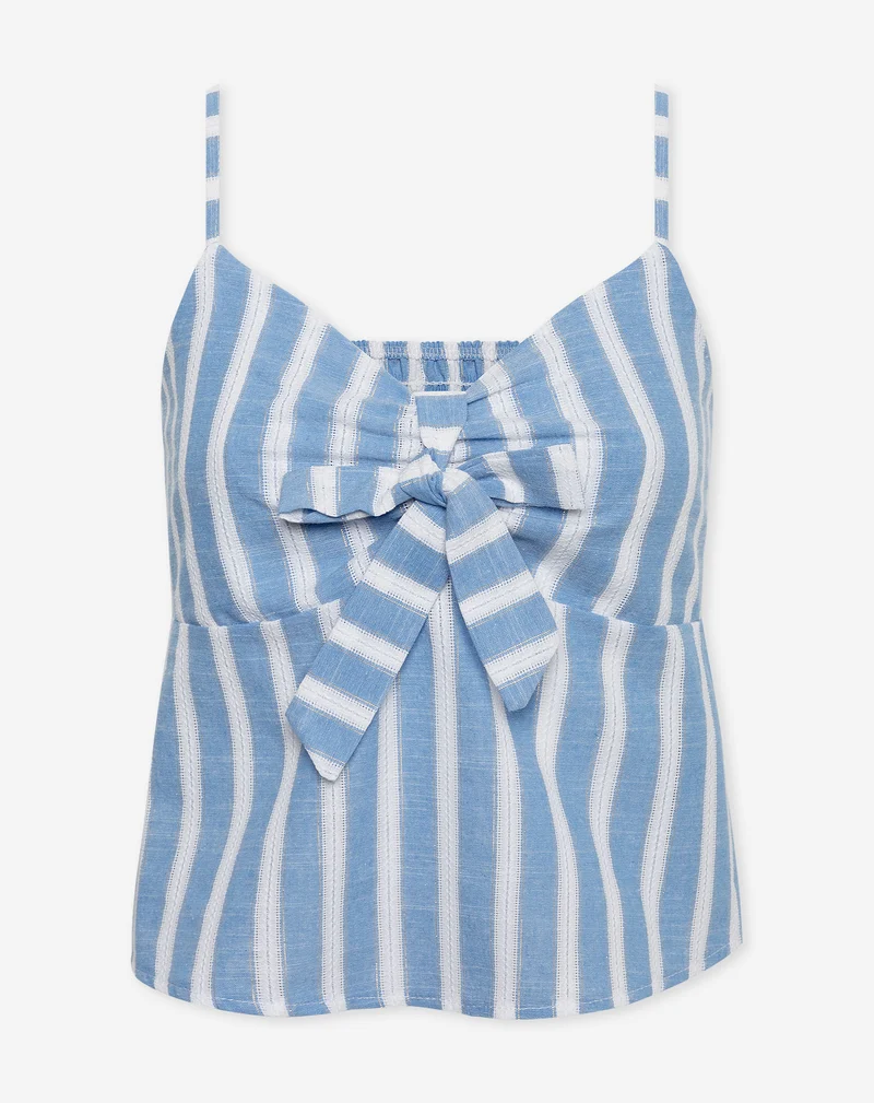 MAEVE STRIPE LUREX CAMI TOP BLAUW