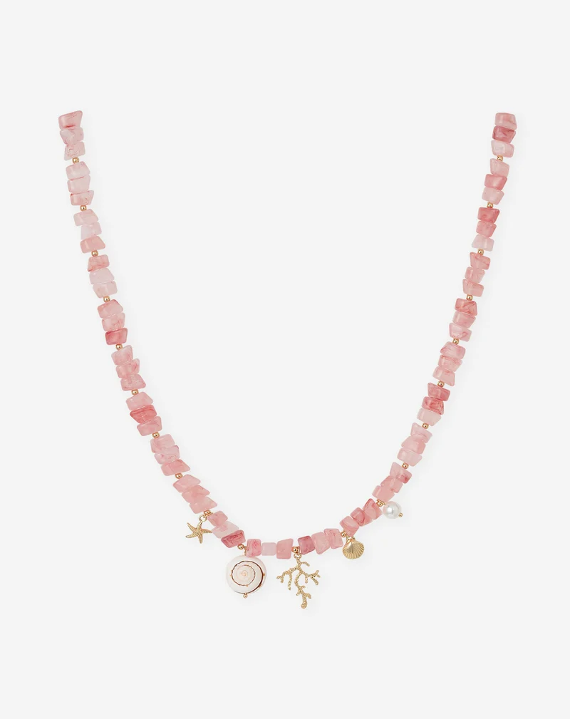 KAIA CHARM BEADS NECKLACE ROZE
