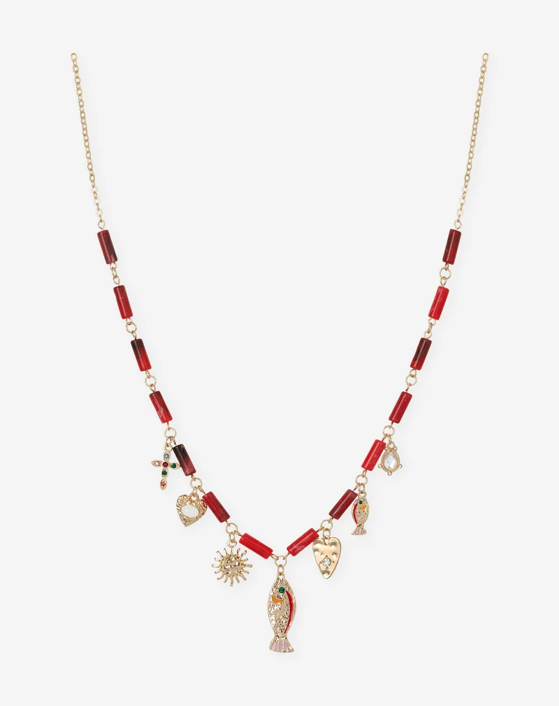 SUMMER BEADS CHARM NECKLACE ROOD