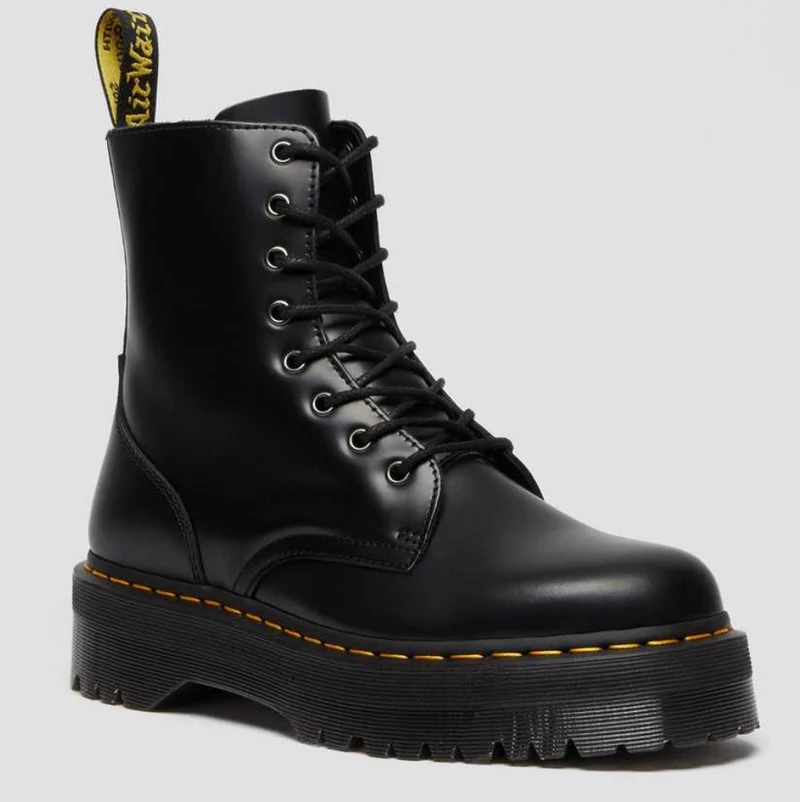 Dr Martens Jadon gepolijste gladde laars voor dames - zwart