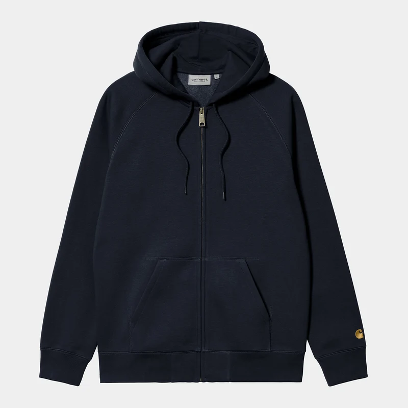 Carhartt WIP Heren Chase Zip Front Jacket Hoodie - Donkerblauw