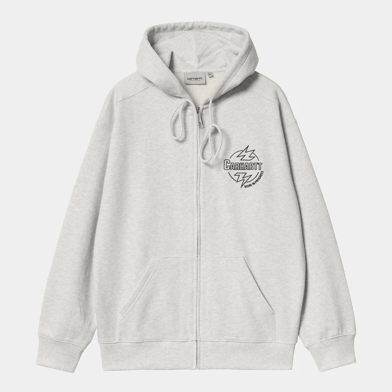 Carhartt WIP Heren Ablaze Zip Front Jacket Hoodie - Ash Heather
