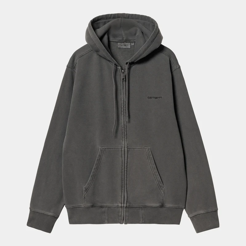 Carhartt WIP Heren Duster Script Zip Front Jacket Hoodie - Zwart