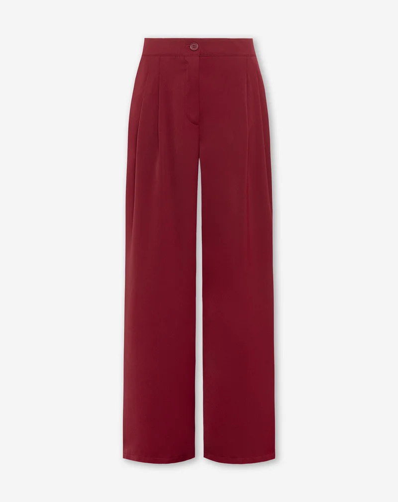 FLO WIDE LEG PLEAT PANTALON PETITE BORDEAUX