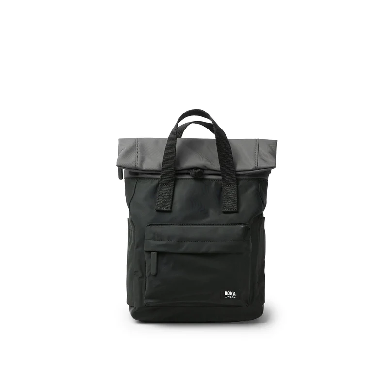 ROKA Creatieve verspilling Canfield B Zwart / Grafiet Kleine Tas van Gerecycled Nylon