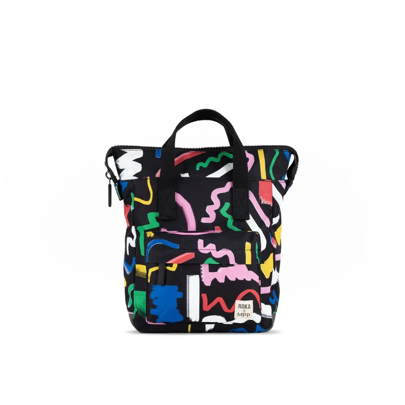 ROKA Bantry B Scribble Print Kleine Tas van Gerecycled Canvas