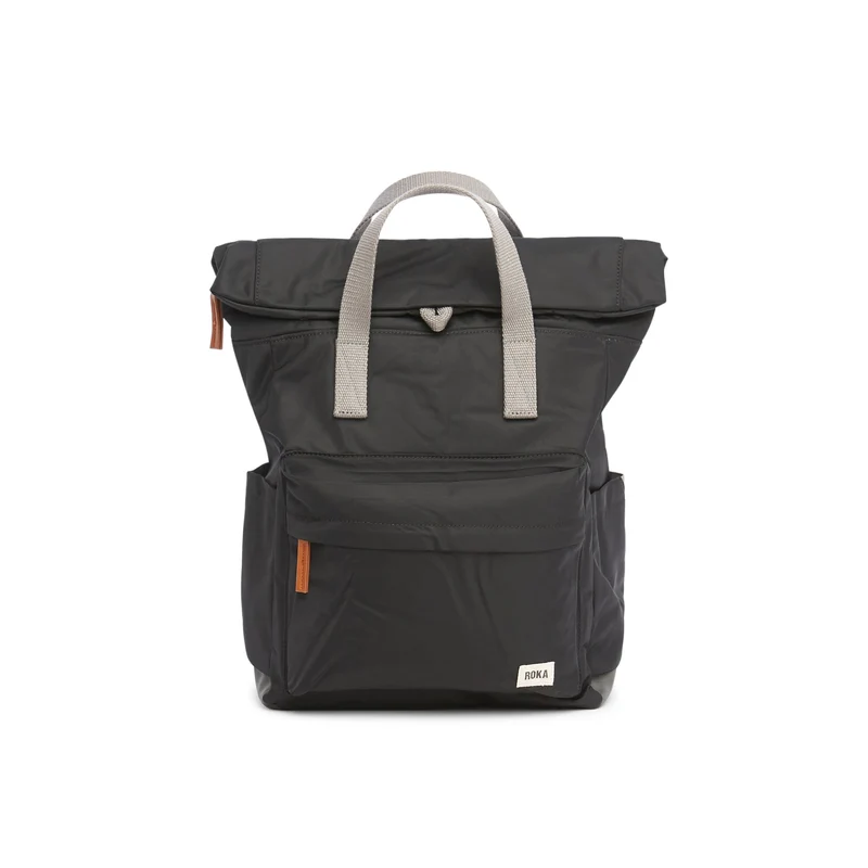 ROKA Canfield B Zwarte middelgrote tas van gerecycled nylon