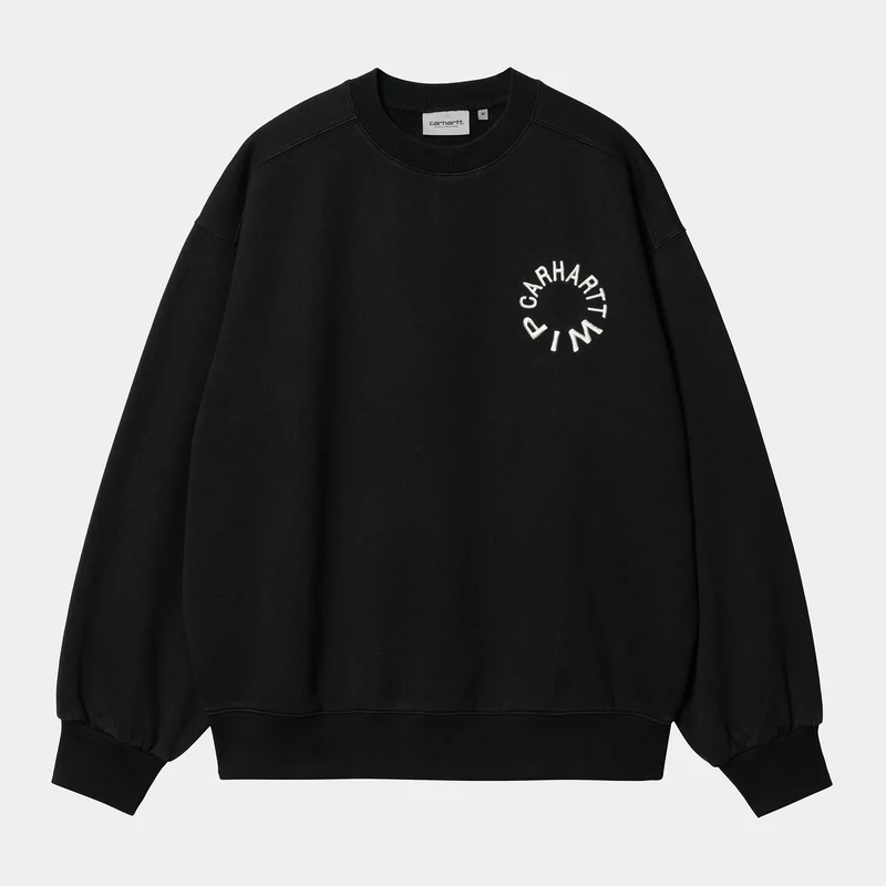 Carhartt WIP Heren werk varsity sweattop - zwart / wax