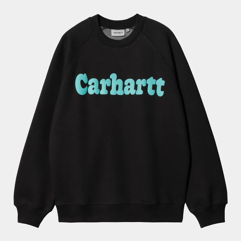 Carhartt WIP Bubbles sweattop voor heren - zwart / turkoois